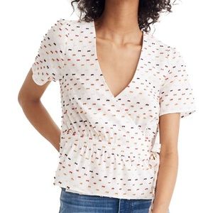 Madewell Tops - Madewell blouse: ruffle hem wrap top in clipdot Madewell Tops - Madewell blouse: ruffle hem wrap top in clipdot